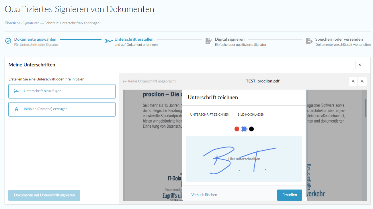 protectr qualifizierte unterschrift erstellen