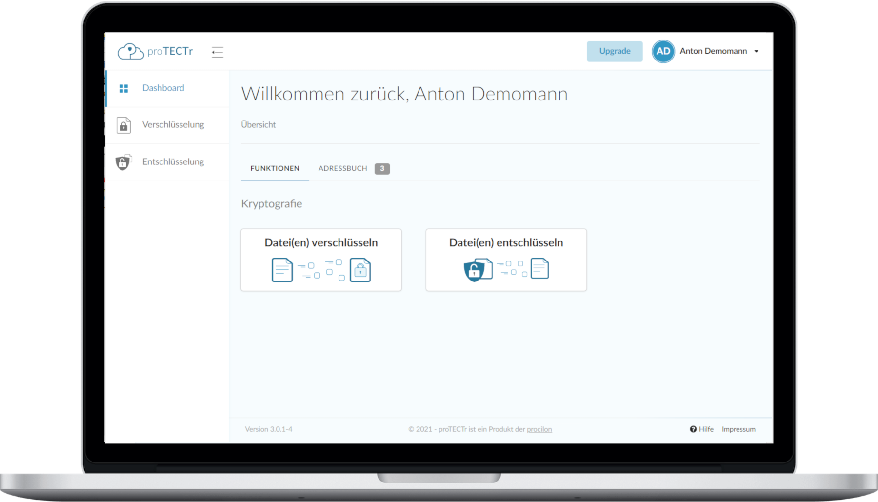 protectr screenshot dashboard